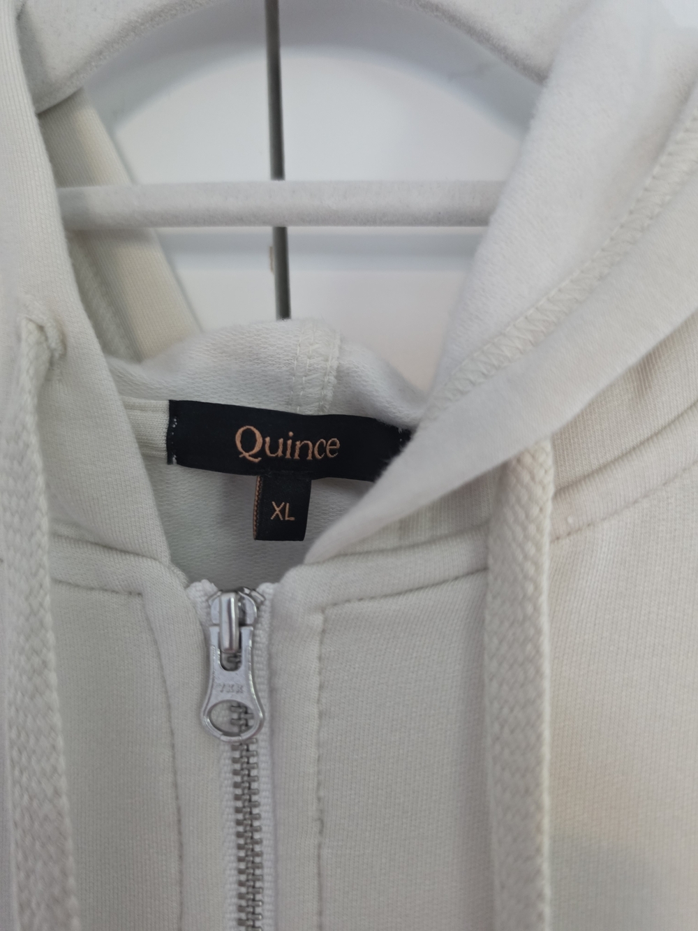 Quince Cream Full-Zip Hoodie with Hood - Picture 3 of 5